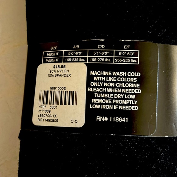 NWT Lane Bryant Black Control Top Tights Size C/D - Picture 4 of 6